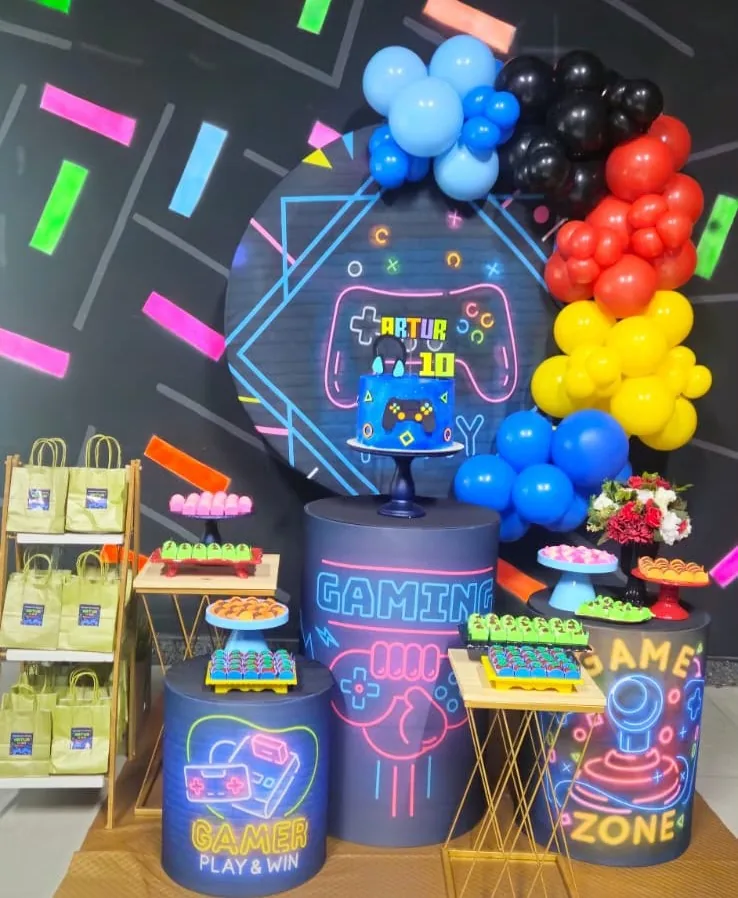 Decoração de uma festa temática realizada na ARENA VIP